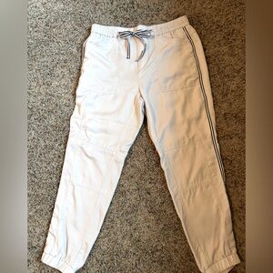 Banana Republic Women’s Tan Jogger Pants with Blk Side Stripe Ankle Length Sz S